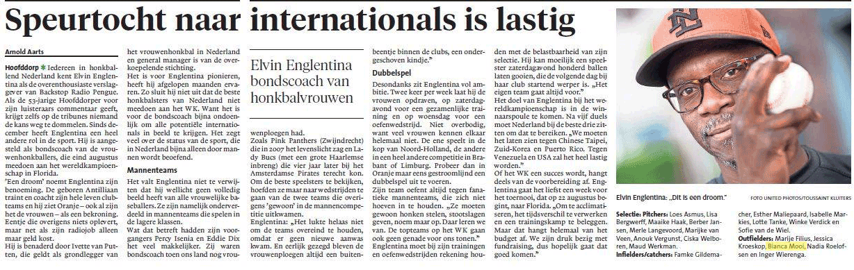 Mention of Bianca Mooi Selected World Cup 2018